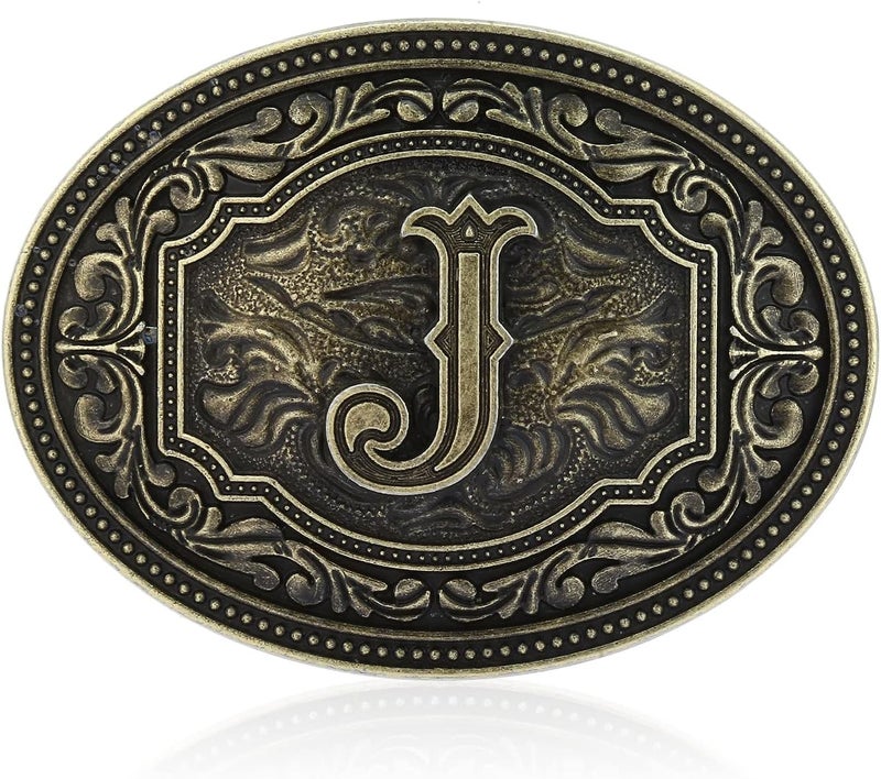 Fibbadet Store Belt Buckles Men Initial Letters A-Z Western Rodeo Cowboy Cowgirl Belt Buckle for Men Boys Halloween Birthday Party - Image 1